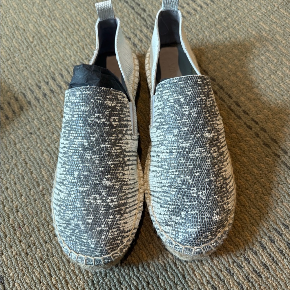 Vince White and Black Slip-On Shoes